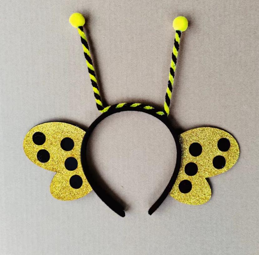 Bee Headband with Fluffy Ball Antennae for Kids & Adults