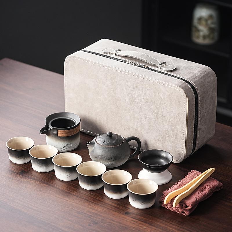 

The whole set of high-grade tea utensils is gradually changed, light luxury coarse pottery teapot meets guests to make tea, business anti-scalding