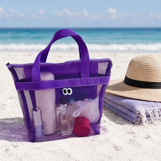 Summer Beach Tote Big Eyes Mesh Bag Sand-proof Waterproof Large Lightweight Travel Bag
