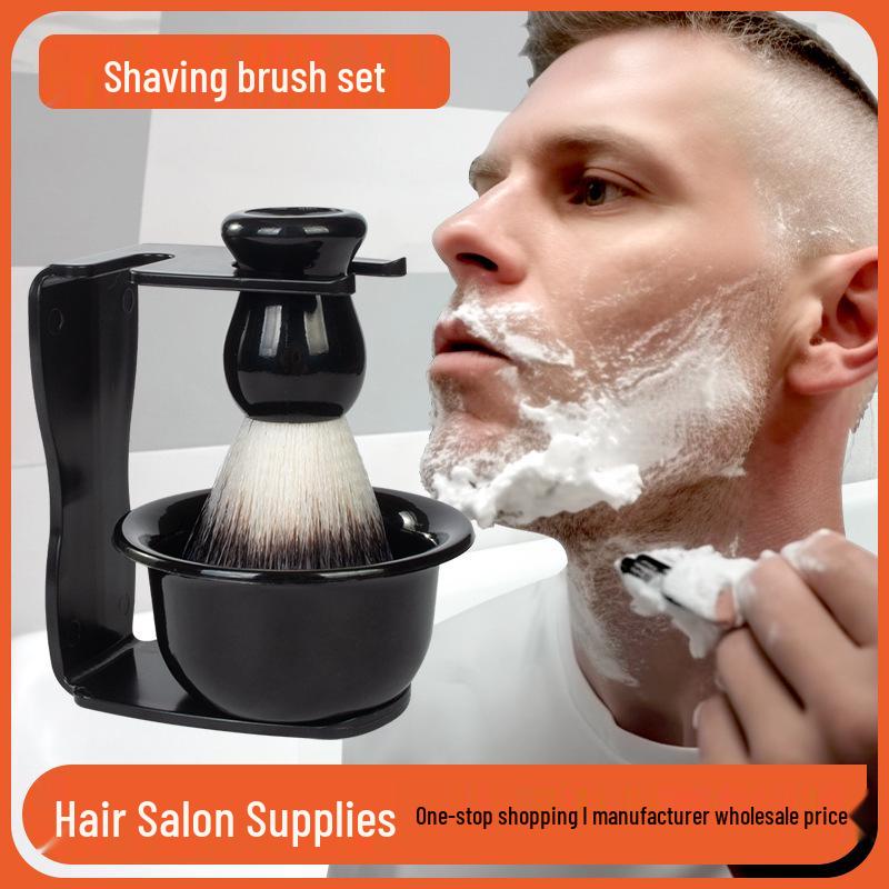 Men's Shaving Kit: Soft Bristle Brush, Soap Bowl, Razor Holder, Face Care Tool
