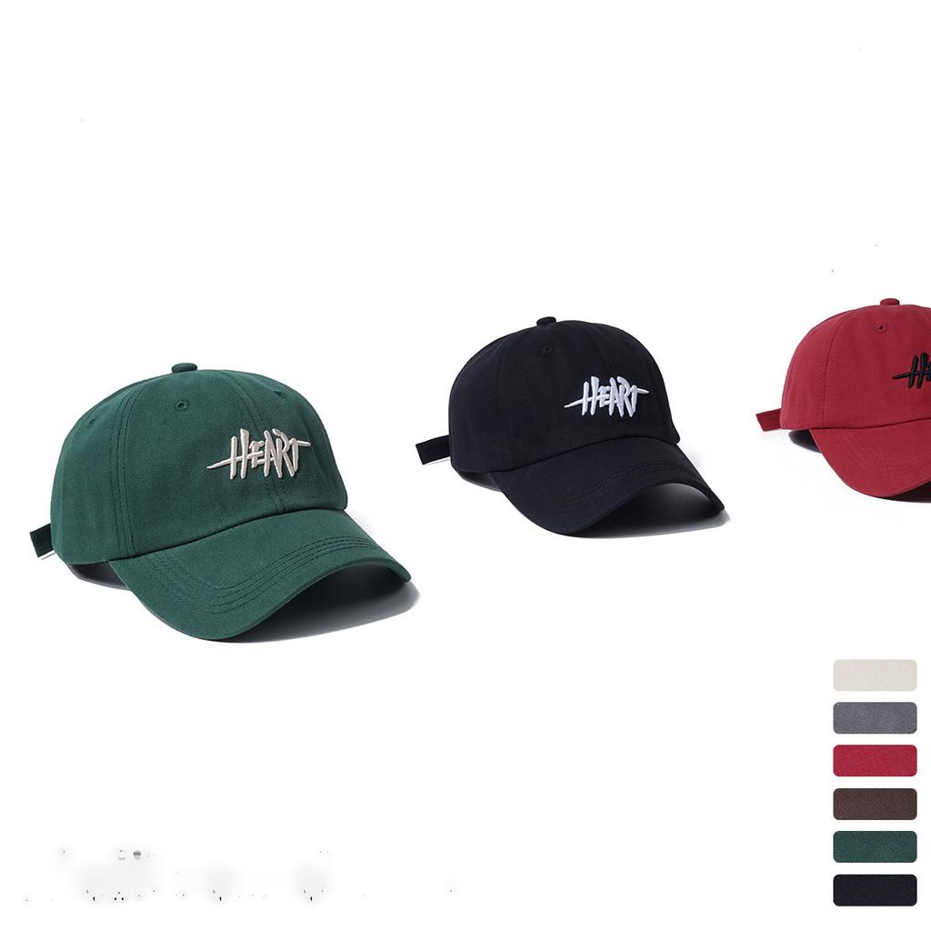 Korean New Green Retro Three dimensional Letter Embroidered Baseball Cap for Women American Casual Soft Top Trendy Brand Baseball Cap for Men