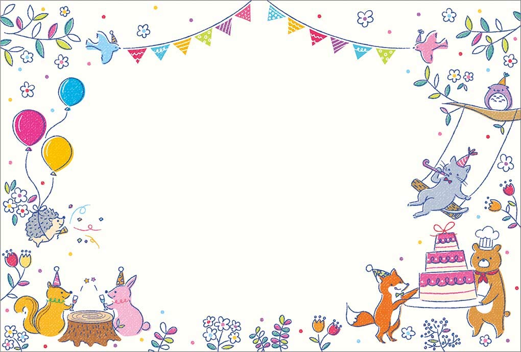 

Sanrio Postcard P Card Animals and Forest Party Post L 304 HP4-9