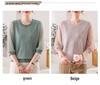 Chic Spring Gauze Sleeve Top for Middle-Aged Women - Stylish Seven-Sleeve T-Shirt