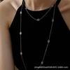 Geometric Silver Stackable Stainless Steel Necklace for Women, Perfect for Banquets and Parties