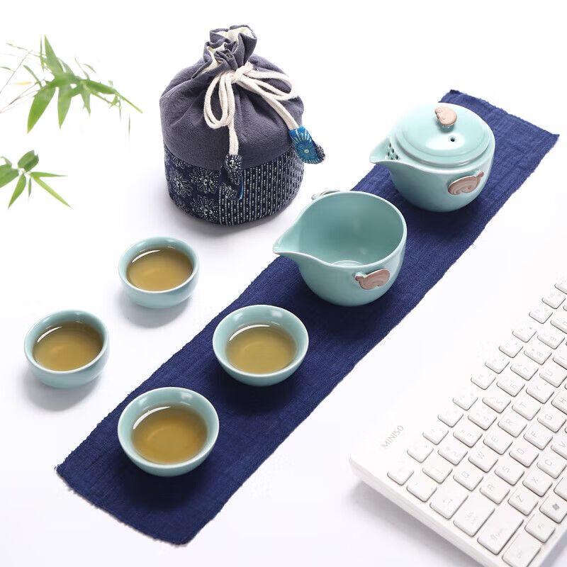 Qiu Qiao Ru Kiln Portable Kung Fu Tea Set