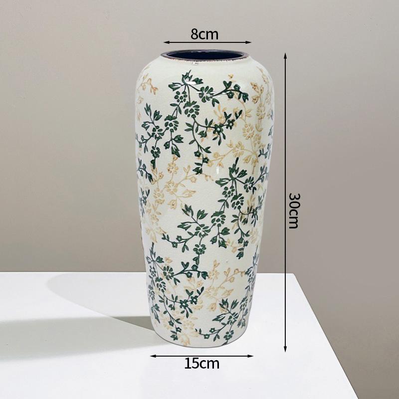 Vintage Keramiske Blomster vaser Retro Pastorale Ottekantet Vase Hydroponisk Blomsterpotte Æstetisk Dekorativ Vase Blomsterarrangement