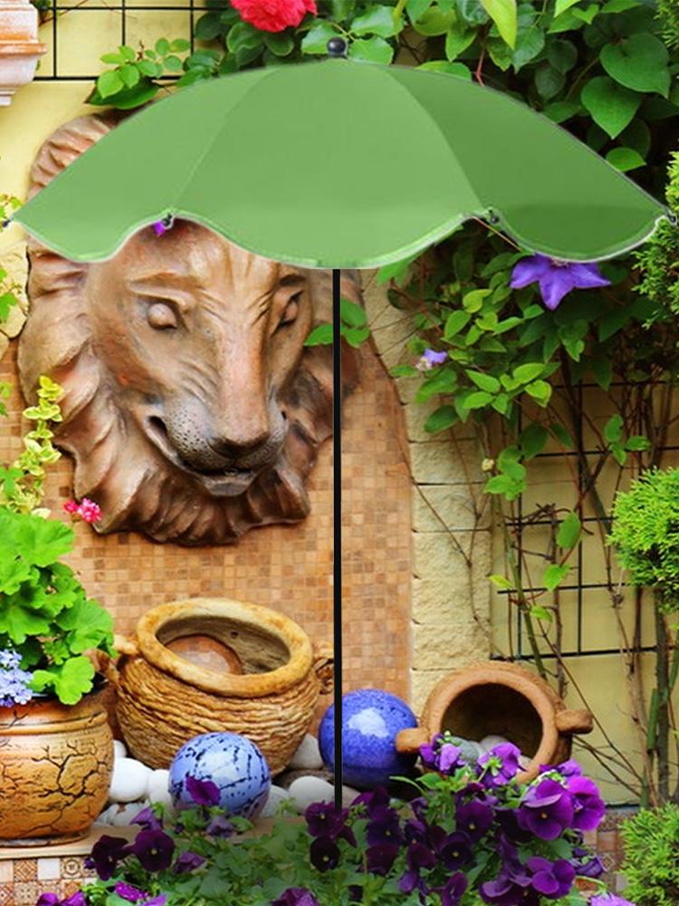 Ombrello per Ombra Piante con Palo Metallico Telo Ombreggiante Resistente alle Intemperie Protezione Solare da Esterno Piante Fiori in Vaso Forniture da Giardino