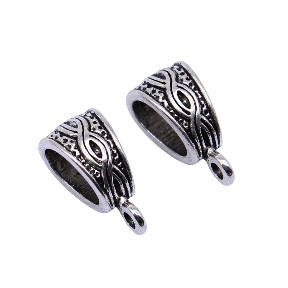 

10шт Резной залог Бусины Ювелирные компоненты Аксессуары Антикварное серебро Цвет Цинковый сплав 15X9mm