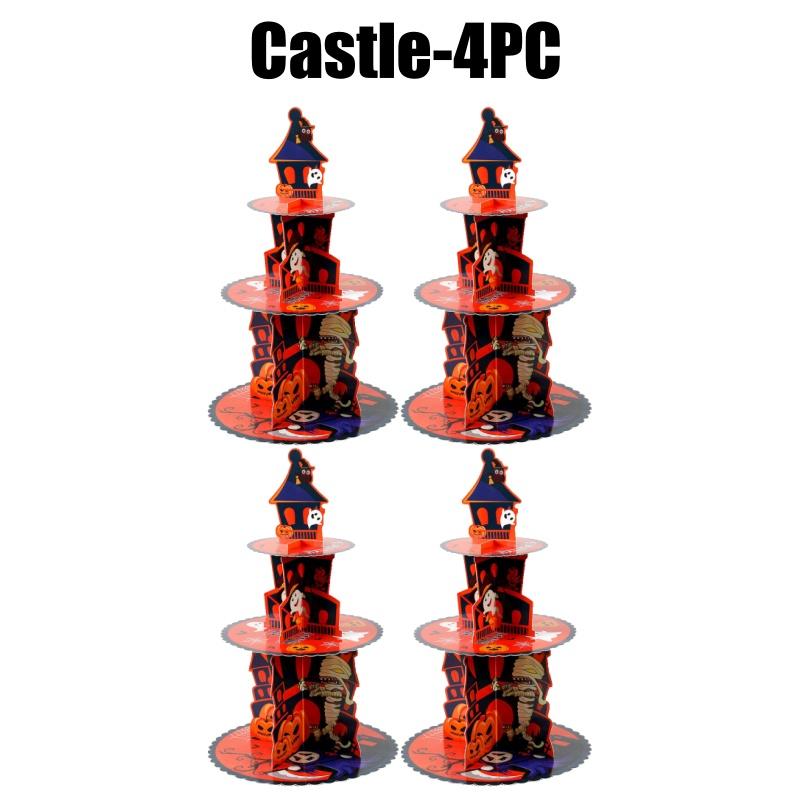 Halloween Supplies 3 Tier Cupcake Stand Round Cardboard Cake Stand Dessert Tree Tower Party Decorations Party Supplies