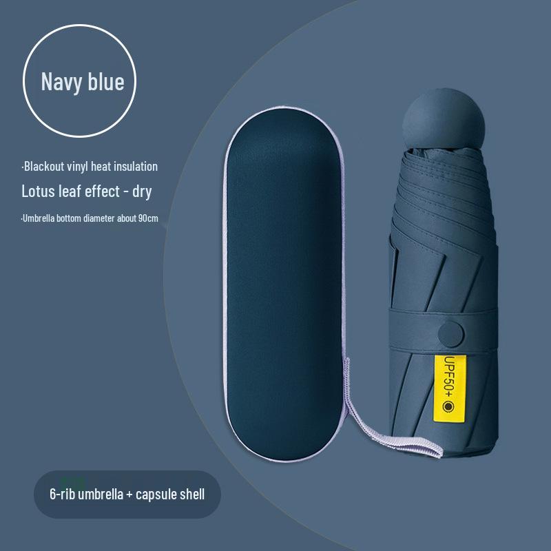 Lätt UV-skyddande Kapselparaply - Bärbart Dubbelanvändningssolskydd för Kvinnor, Soliga och Regniga Dagar
