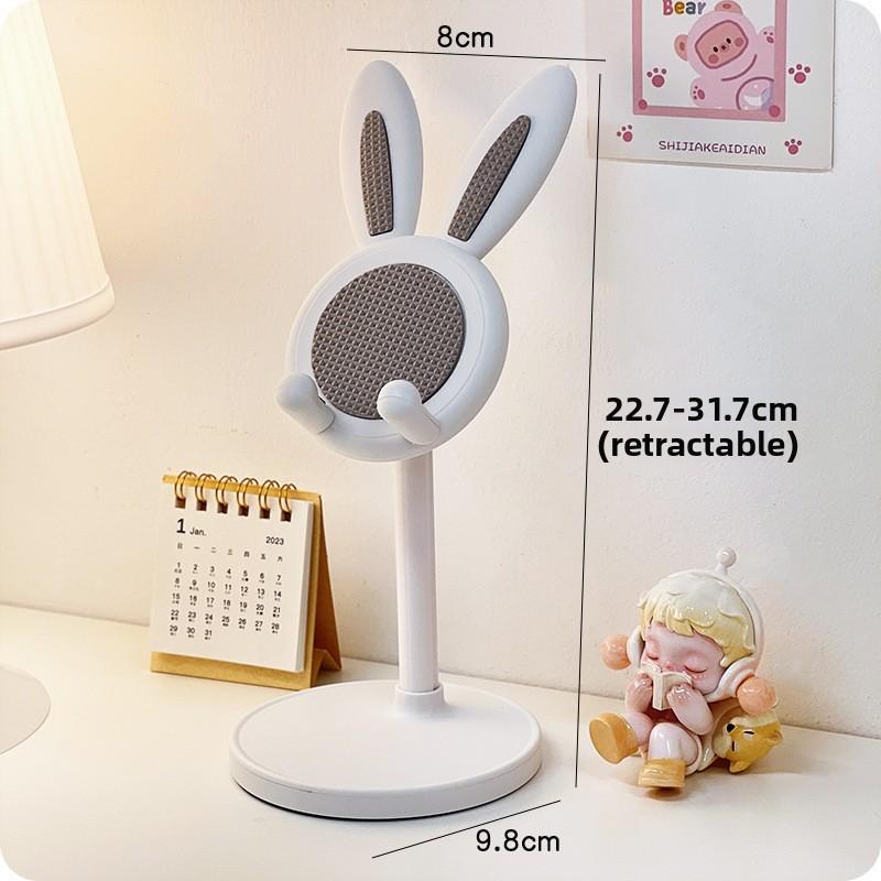 Adjustable Rabbit Phone Stand Cute Cartoon Lazy Desk Holder for Selfie Live Streaming