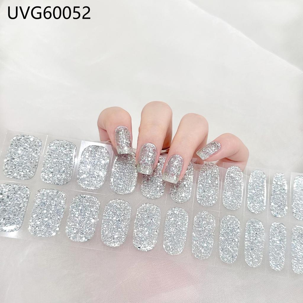 Transparent Nude UV Gel Nail Art Stickers: Semi-Cured, Semi-Baked Manicure Sheets