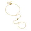 Jewelry 925 Sterling Silver 14K Gold Plated Summer Beach Vacation Cz Zircon Layer Hand Chain Bracelet for Women