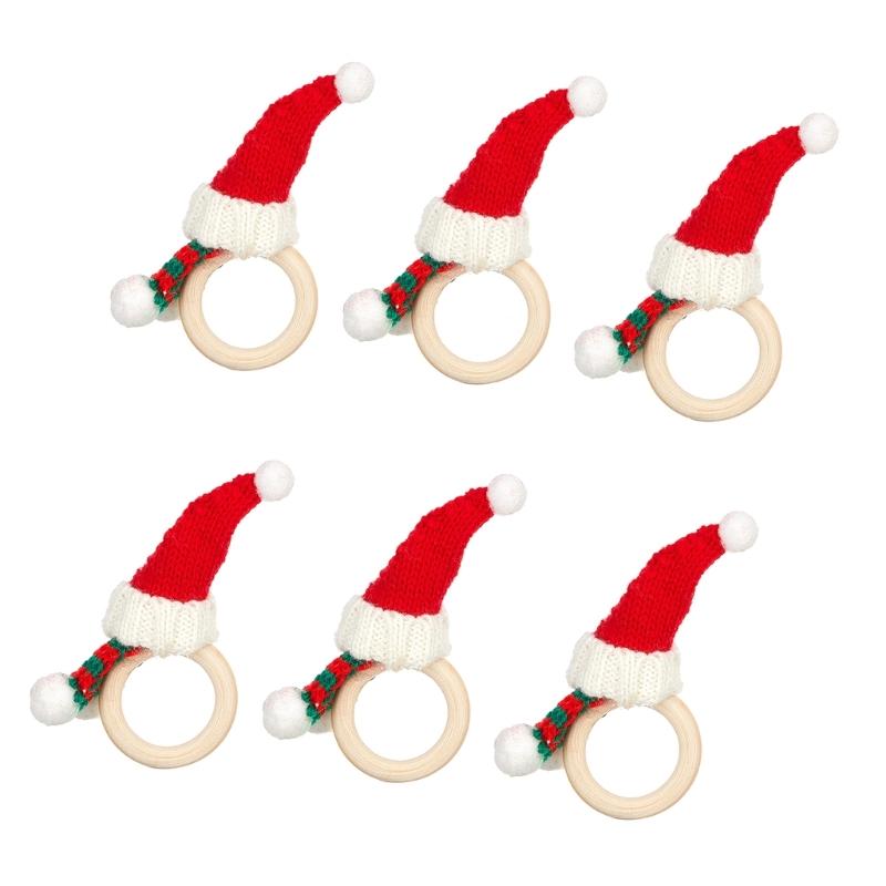 Set of 6 Napkin Buckles Decorative Serviette Rings Napkin Holder Christmas Tabletop Decorations for Wedding Banquets