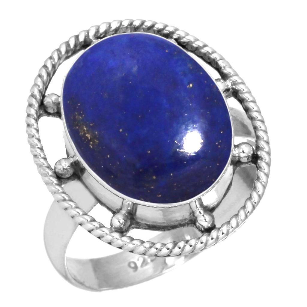 925 Sterling Silver Ring Women Gemstone Handmade Jewelry Halloween Gift Blue Green Purple Copper Turquoise Pearl Lapis Mother Of Pearl Victorian