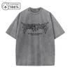 Herren Gothic Stil Textbedrucktes Gewaschenes T-Shirt Sommer Pendeln Reine Baumwolle Kurzärmelig Lässig Locker Sitzendes Streetwear Oberteil