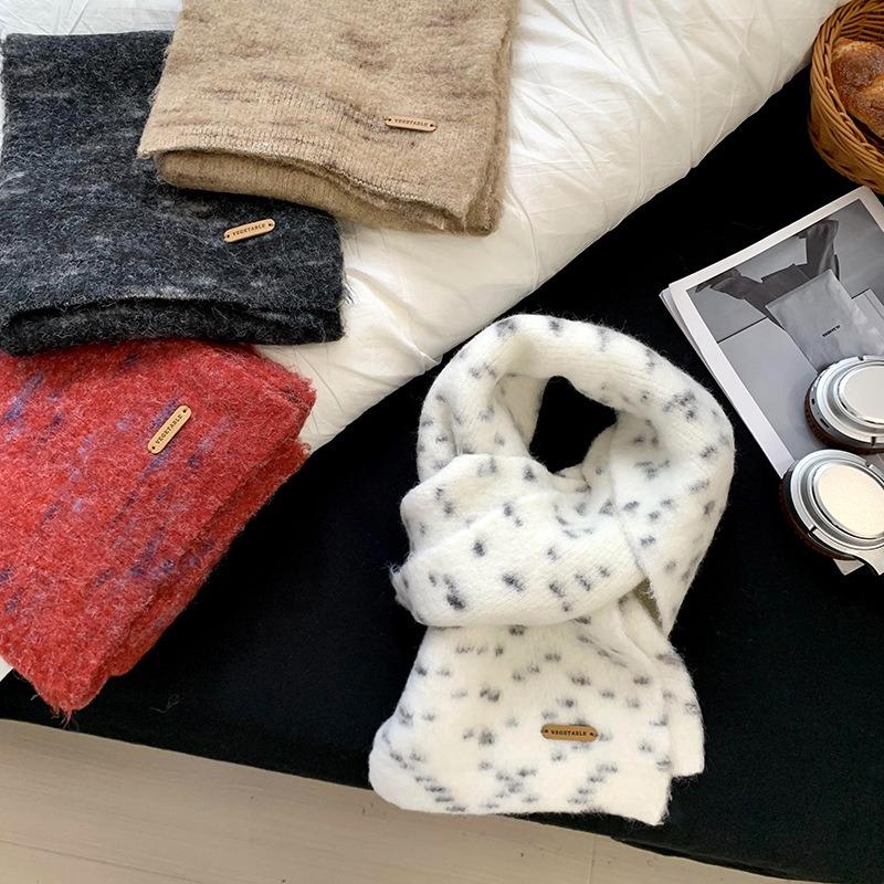 Scarf new thickened warm soft waxy blended women's scarf knitted wool scarf scarf scarf