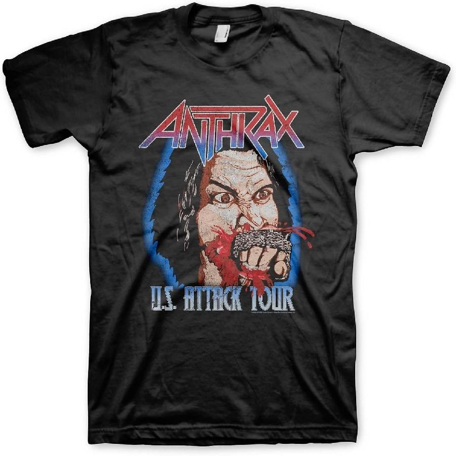 

Anthrax Men s US Attack Tour T-Shirt Black _ Officially Licensed Merchandise XXXXXL чорний