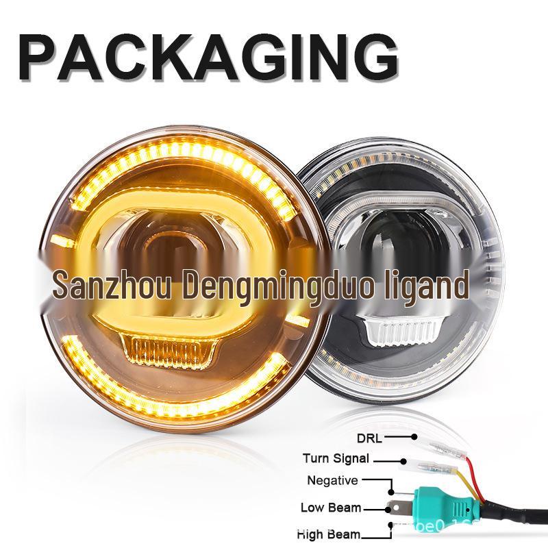 

7 Wrangler LED Headlight with DRL & Turn Signal for Jeep, Harley, Motorcycle - High/Low Beam Aluminum Alloy