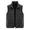 Men's Solid Color Fleece-lined Zip-up Vest, Stand Collar, Sleeveless, Outdoor Casual Warm Vest Jacket
