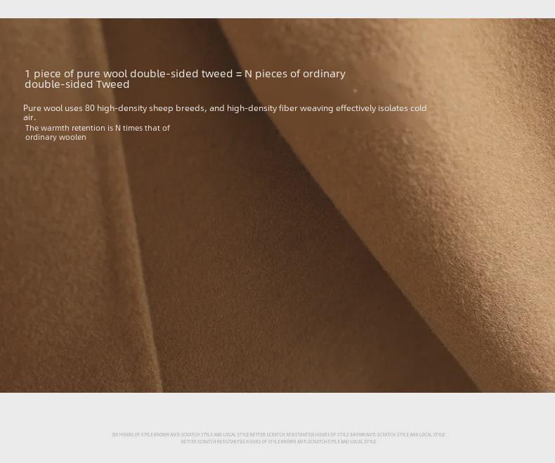 Women's Double-Faced Cashmere Coat: Mid-Length, Over-Knee, Slim Fit, Straight Shoulder, 2024 Autumn/Winter New Style.