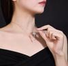 S925 Sterling Silver Twilight Key Necklace: Full Diamond Clavicle Chain, Elegant High-End Gift.