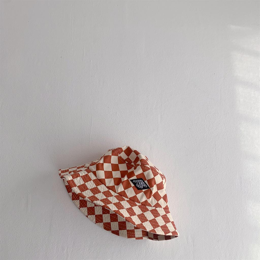 Fashionable Checkerboard Pattern Kids Bucket Hat Cute Plaid Baby Boys Girls Sun Hat Soft Kids Chilren Fisherman Panama Caps