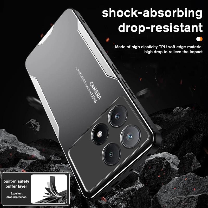 Per Xiaomi Poco X6 Pro 5G Custodia Lussuosa Lega di Alluminio Protettiva Cover Posteriore Poco X6 Pro