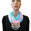 Summer Sunscreen Scarf Gradient Silk Scarf Scarf Resin Necklace Pendant Women's Jewelry Scarf