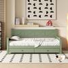 Schlafsofa Flieks 90x200 Tagesbett mit Stauraum, Funktionsbett mit 2 Schubladen, Grün