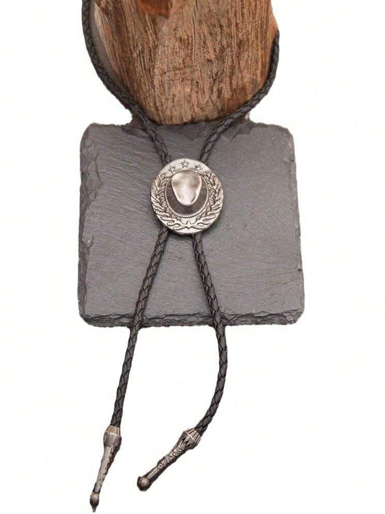 1pc Retro Vintage Copper/Silver Unisex Bolo Tie Necklace, Fashion Personalized Accessory Suitable For Daily Wear, Gift