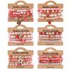 Strawberry Pendant Pink Beads Multilayer Stretch Bracelet Cute Fruit Hand Decoration Gift for Women