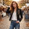 Damen Western Print Knopflochjacke Lässiger Mantel für den täglichen Gebrauch