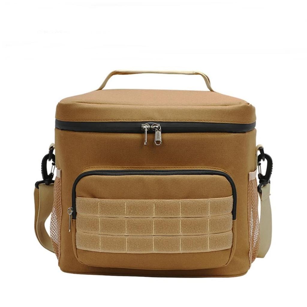 Bolsa nevera suave para el almuerzo, calor [SCGEHA], caja, nevera, pequeña, caja, retención, plegable, hombro, 2 vías (beige)