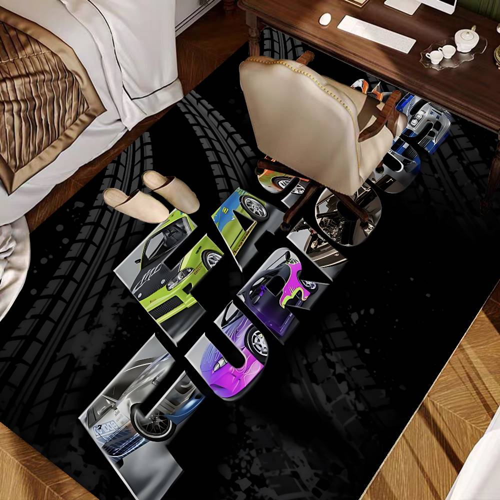 Movie F-Fast Cool Furious Room Mats Retro Multiple Choice Living Room Kitchen Rug Non-Slip Welcome Rug