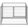 VidaXL Chenil Argenté 100x100x70 cm Acier Enclos pour Chiots Cage Extérieur 150792