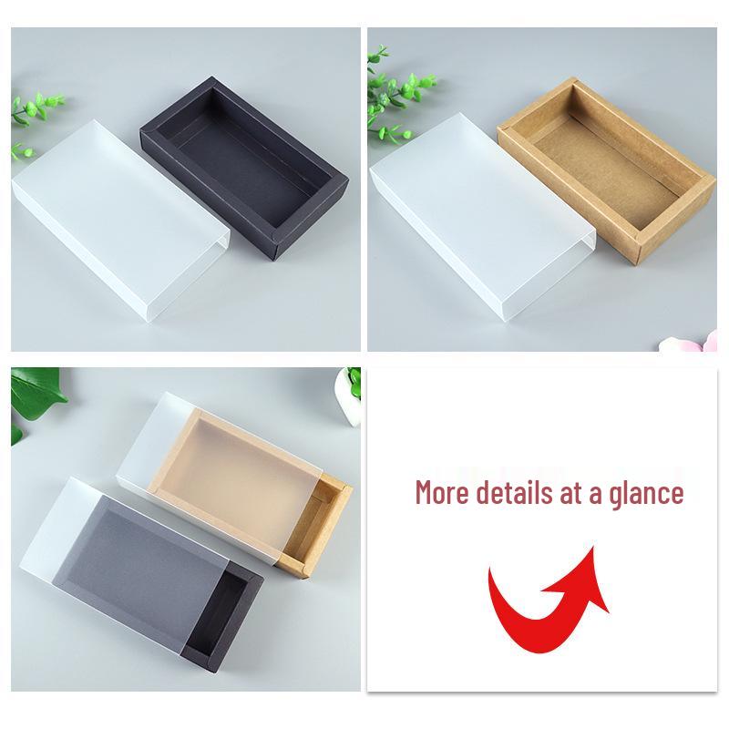 Transparent Frosted Kraft Paper PVC Drawer Box for Cake, Tea, and Bird's Nest Packaging with Custom Logo