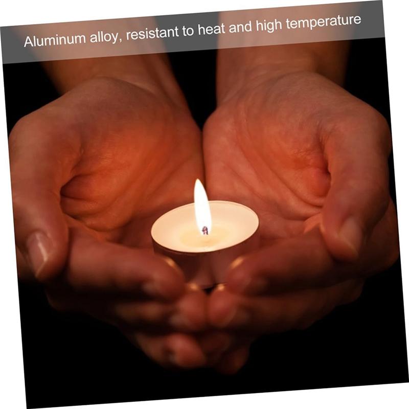 2025 Trend 400 Stück Aluminium Kerzenbox Kerzenständer Teelicht Kerzenschale DIY Kerzen Hülle Kerzendosen Behälter Leere Teelicht C