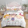 Cartoon Lovely Girls King Queen Duvet Cover Cute Little Girl Pattern Bedding Set Kids Pink Pretty 2/3pcs Polyester Quilt Cover