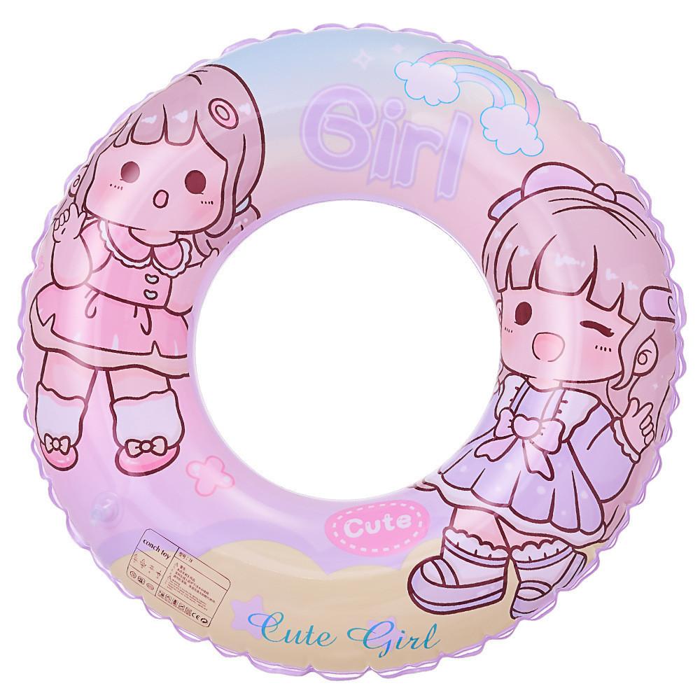 Swimming Childrens Circle Cartoon Cute Girl Pattern Increased Thickened And