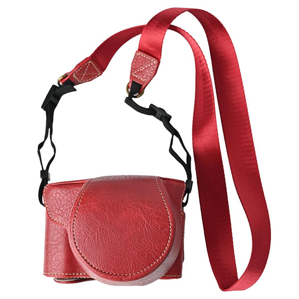 For Fujifilm X-M5 Protective Cover Litchi Textured PU Leather Camera Case with Shoulder Strap