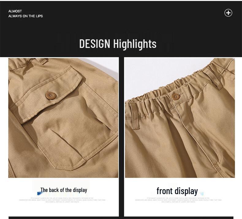 Męskie spodnie cargo na wiosnę i jesień, luźne, proste, wielokieszeniowe - Dostępne w rozmiarach plus