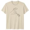 Minimalist Line Art Hand Holding Olive TShirt Botanical Nature