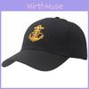 Navy Black Anchor Embroidered Baseball Cap Unisex Hats Men Streetwear Women