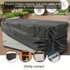 Einteilige Outdoor-Terrassenbox-Abdeckung - Schwarzes Premium-Oxford-Gewebe - Kompatibel mit den meisten anderen Terrassenboxen (nur Hülle)