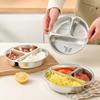 Stainless Steel Partitioned Steaming Tray with Anti Odor Properties Thickened Quantitative Serving Three Compartments