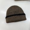 New autumn and winter big head circumference warm thickened knitted hat striped face small wool hat women