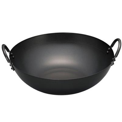 Hokuriku Aluminium 30cm Eisen Wok, Induktionsgeeignet, Perfekt für Chinesisches Essen, Pfannenrühren und Kochexperten (A3178B30)