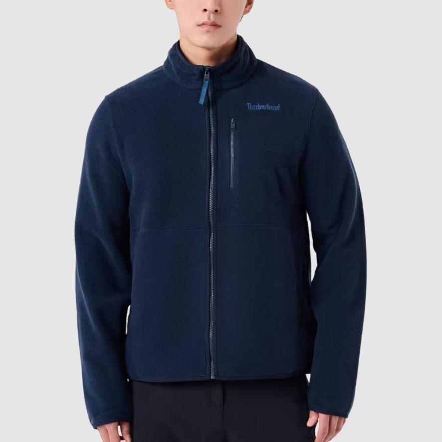 Timberland Giacca da Uomo Outdoor con Collo Alto Antivento Calda in Pile Giacca Blu Scuro A69KN-433