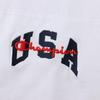Champion Action Style Rundhals Langarm USA Gestickte Grafik Herren T-Shirt, 100% Baumwolle, Logo, Weiß, C3-A423
